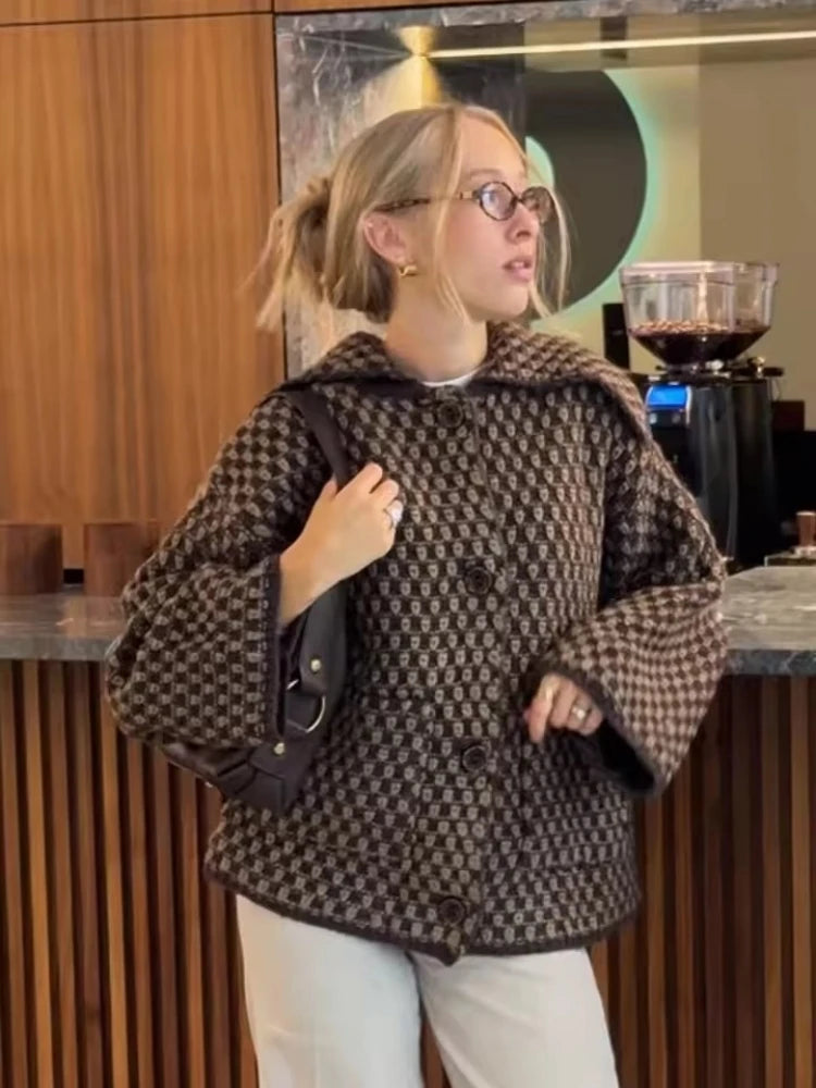 2025 New Autumn Brown Long Sleeve Knitted