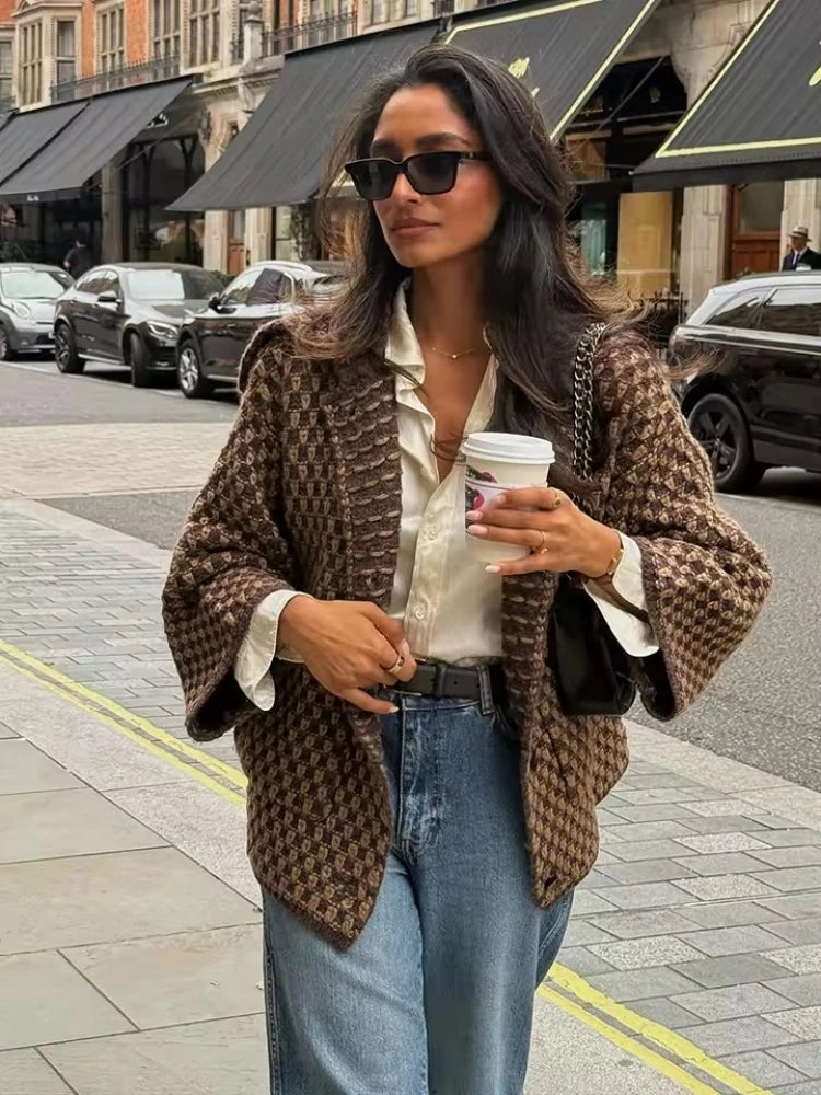 2025 New Autumn Brown Long Sleeve Knitted